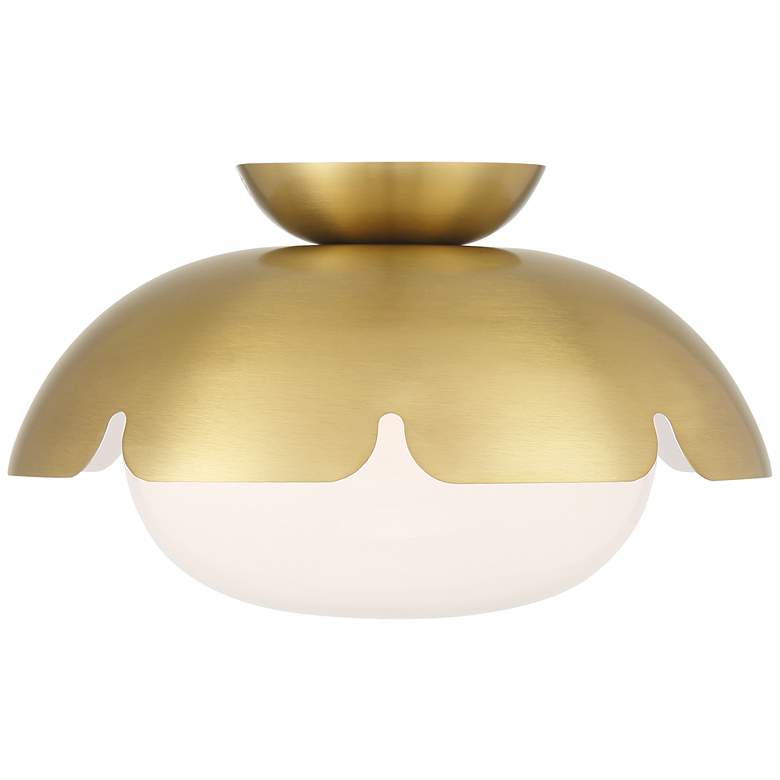 Image 5 Possini Euro Brock 12" Wide Antique Brass Ceiling Light more views