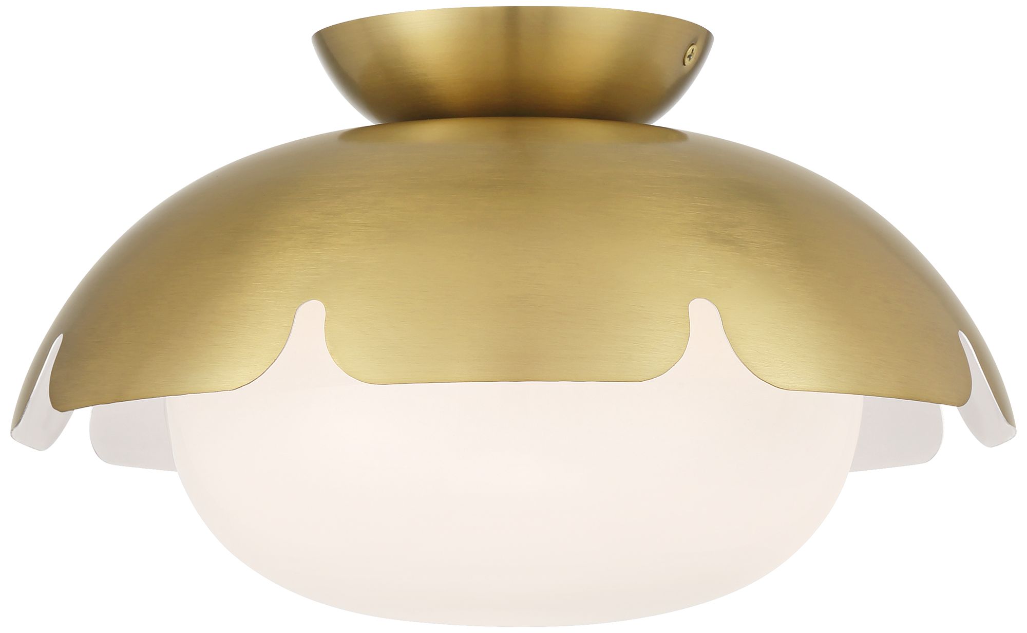 Possini Euro Brock 12" Wide Antique Brass Ceiling Light