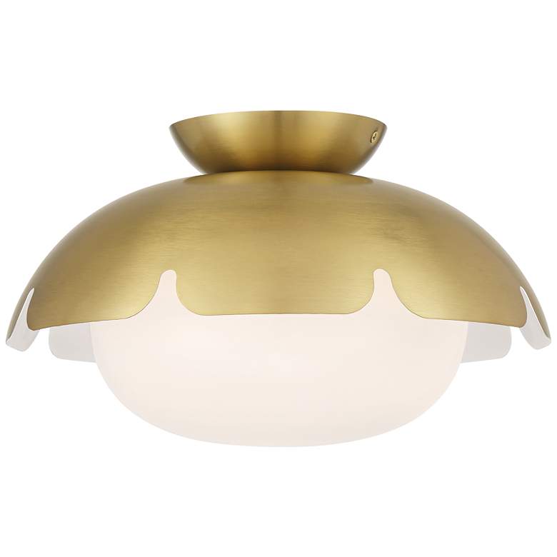 Image 6 Possini Euro Brock 12" Wide Antique Brass Ceiling Light more views