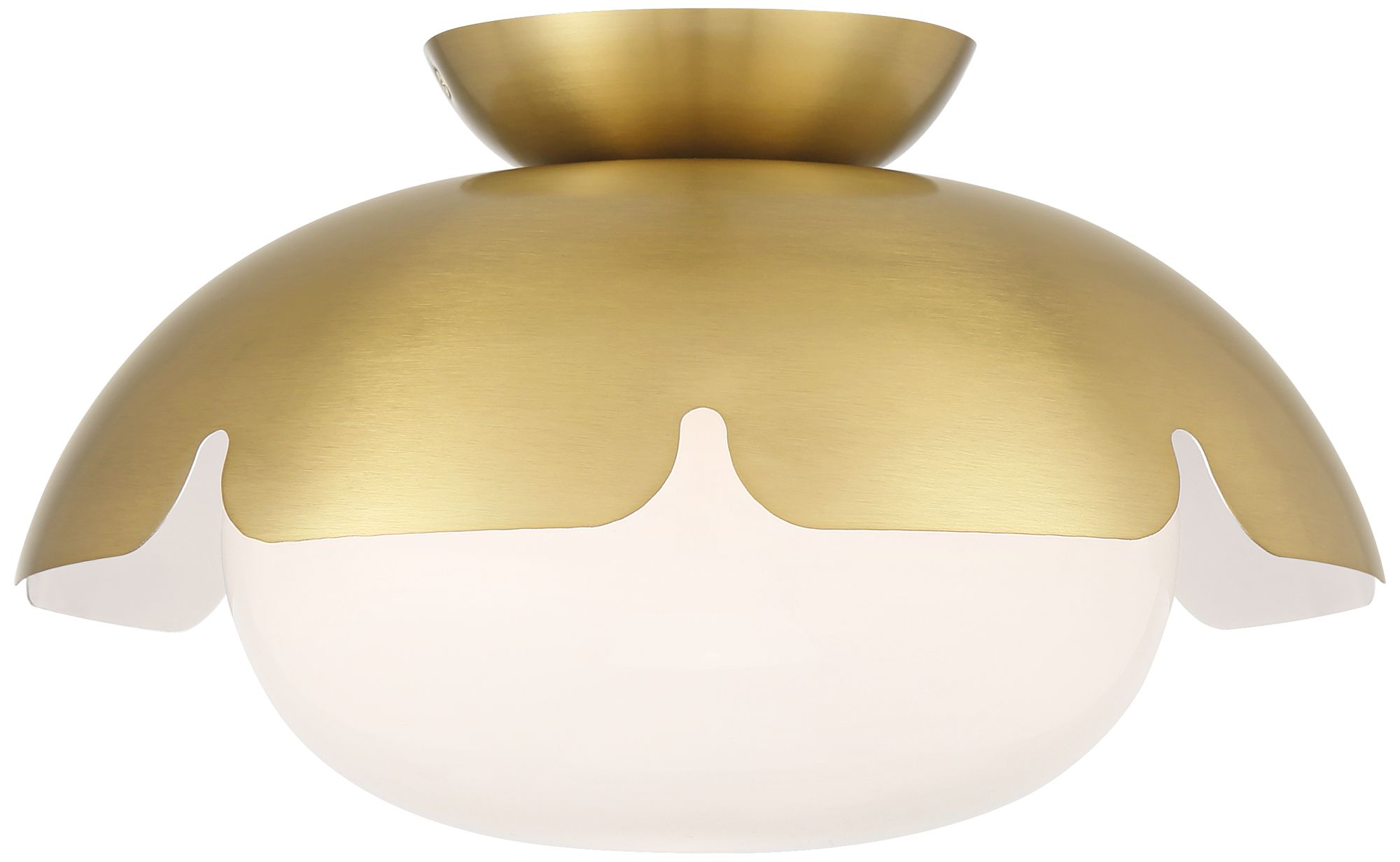 Possini Euro Brock 12" Wide Antique Brass Ceiling Light