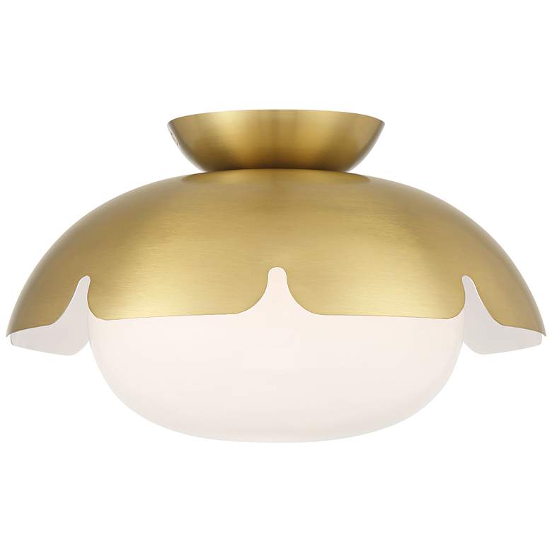 Image 7 Possini Euro Brock 12" Wide Antique Brass Ceiling Light more views