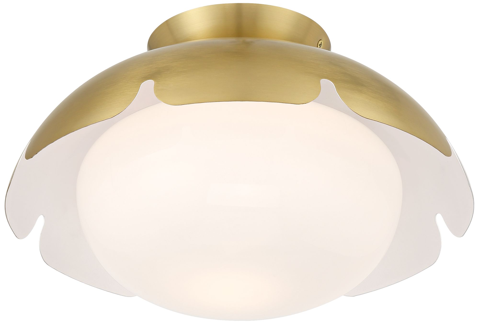 Possini Euro Brock 12" Wide Antique Brass Ceiling Light
