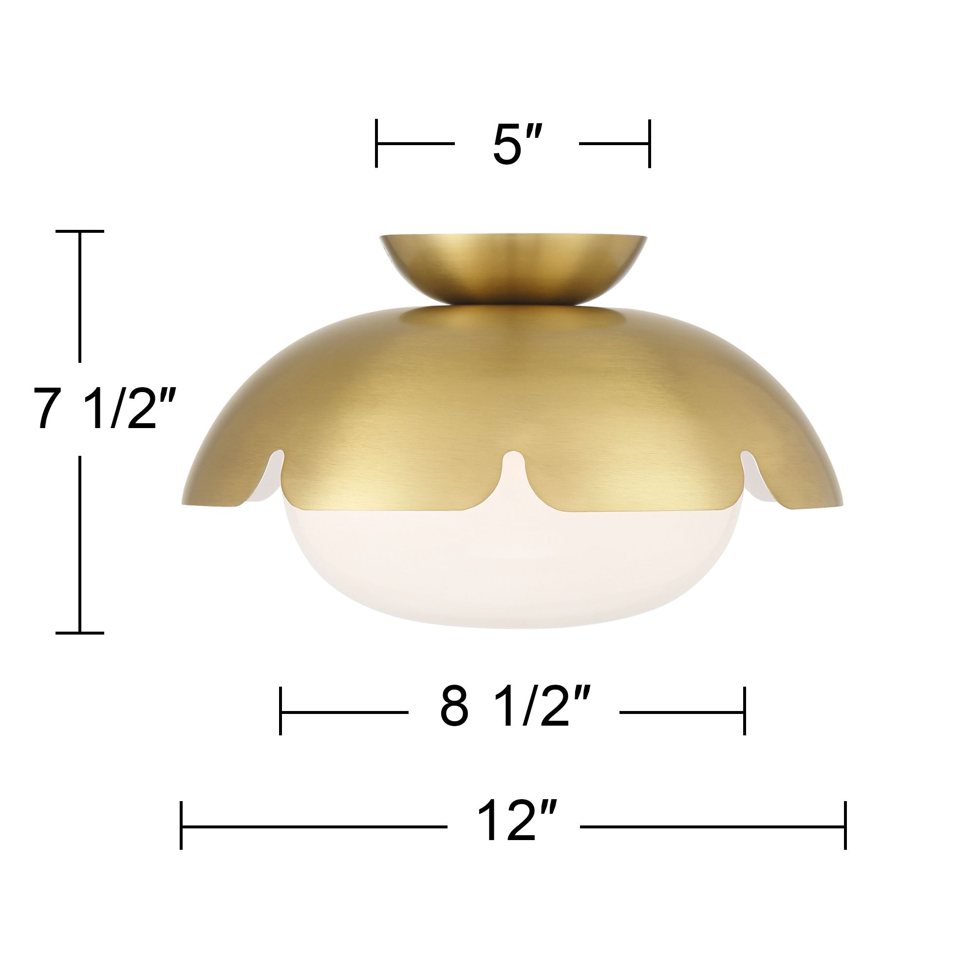 Possini Euro Brock 12" Wide Antique Brass Ceiling Light