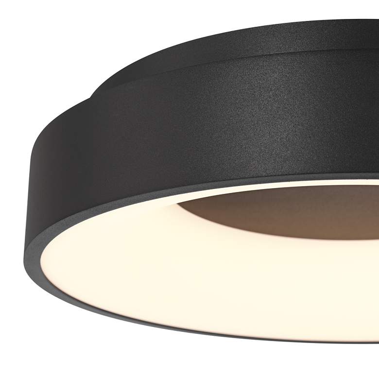 Image 3 Possini Euro Brock 15" Wide Sand Black Modern Disc LED Ceiling Light more views
