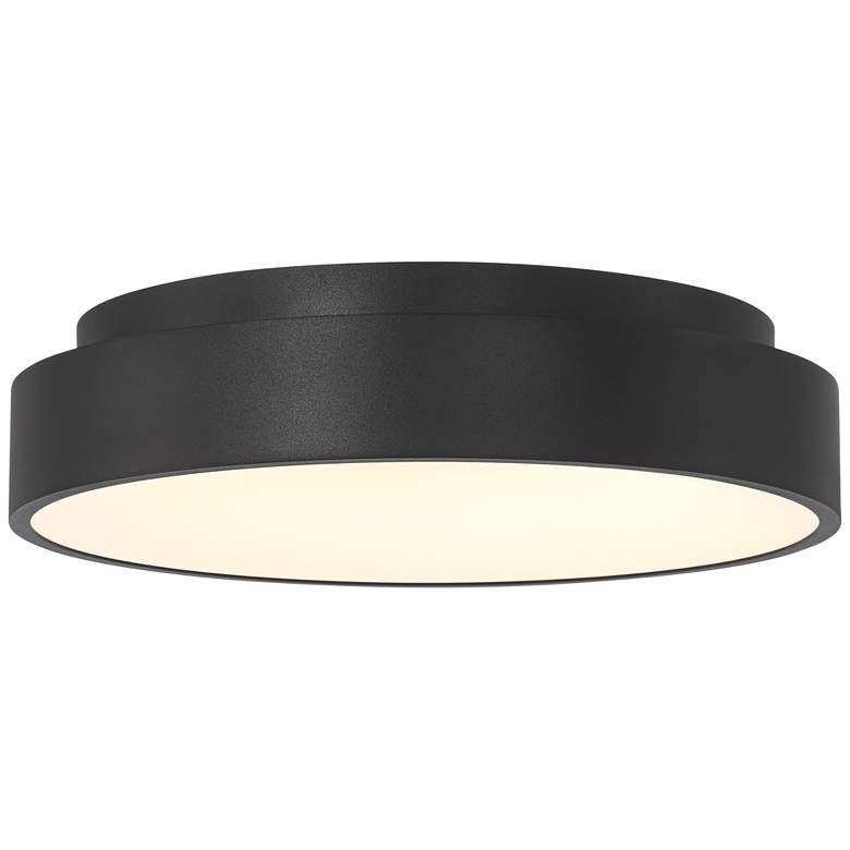 Image 4 Possini Euro Brock 15" Wide Sand Black Modern Disc LED Ceiling Light more views