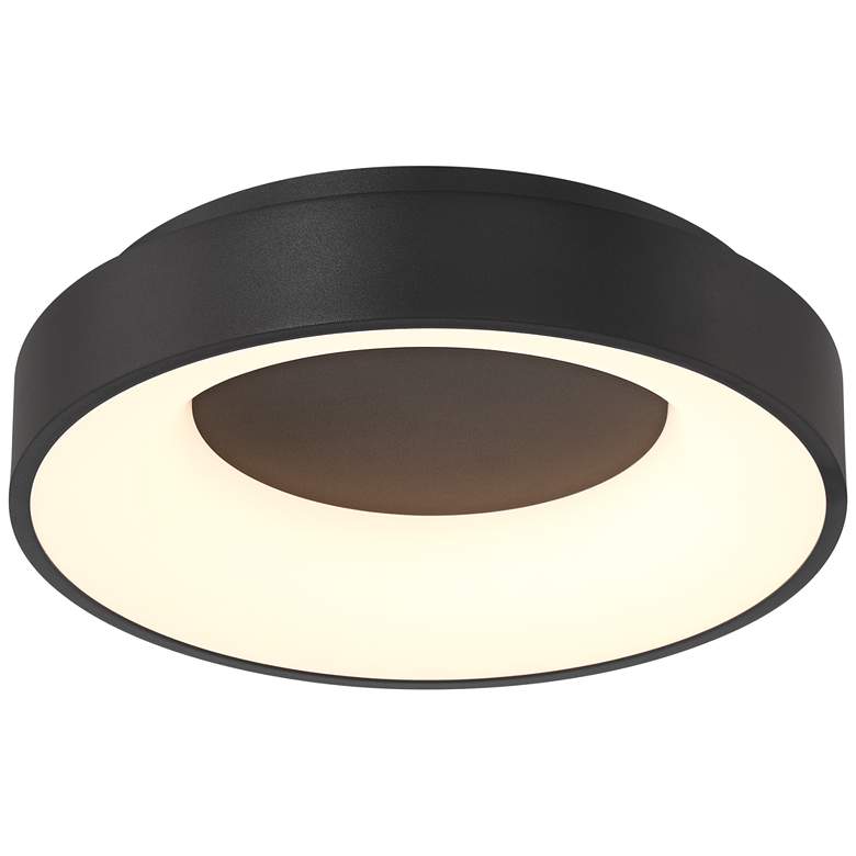 Image 5 Possini Euro Brock 15" Wide Sand Black Modern Disc LED Ceiling Light more views