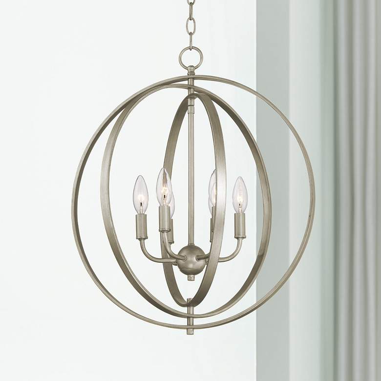 Image 1 Possini Euro Brockport 20 1/2 inch Wide Orb Foyer Pendant