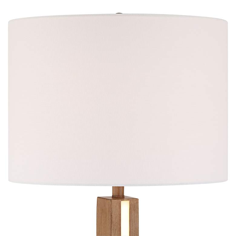 Image 3 Possini Euro Brookline 26 1/2" Faux Wood LED Night Light Table Lamp more views