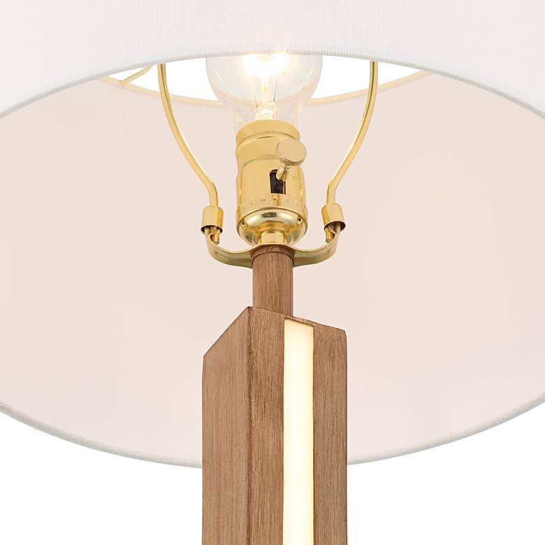 Image 5 Possini Euro Brookline 26 1/2" Faux Wood LED Night Light Table Lamp more views