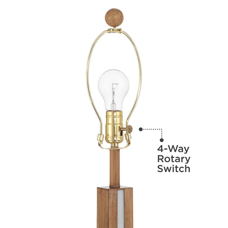 Image 5 Possini Euro Brookline 63" Faux Wood Floor Lamp with LED Side Light more views