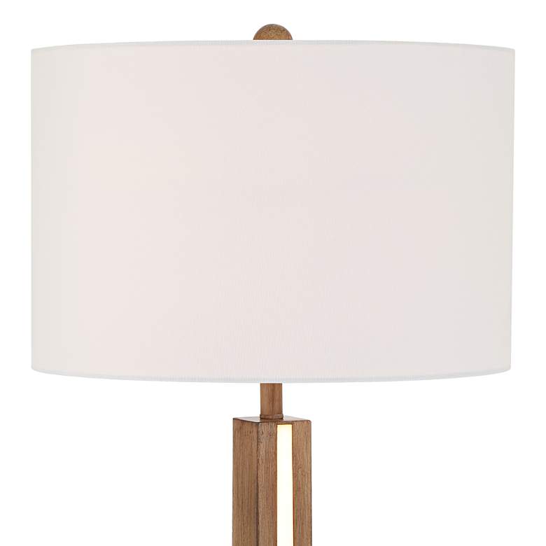 Image 4 Possini Euro Brookline 63" High Walnut Floor Lamp with LED Side Light more views