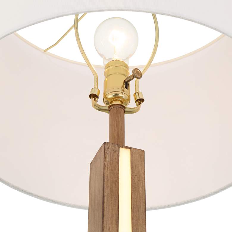 Image 6 Possini Euro Brookline 63" High Walnut Floor Lamp with LED Side Light more views