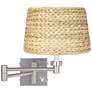 4_Possini Euro Brushed Nickel and Woven Shade Swing Arm Wall Lamps Set of 2 more views