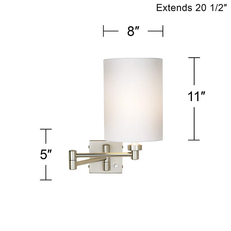 Image 3 Possini Euro Brushed Nickel Cylinder Swing Arm Wall Lamps Set of 2 more views