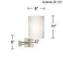3_Possini Euro Brushed Nickel Cylinder Swing Arm Wall Lamps Set of 2 more views