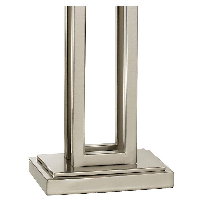 Possini Euro Brushed Nickel Rectangle Lamp with Table Top Dimmer more views
