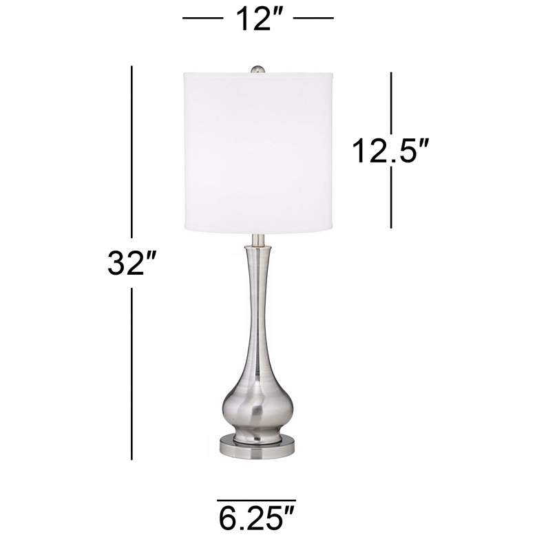 Image 7 Possini Euro Brushed Steel 32" Tall Gourd Table Lamps Set of 2 more views