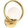 Possini Euro Bryony 11 1/4" High Brass and White Globe Wall Sconce