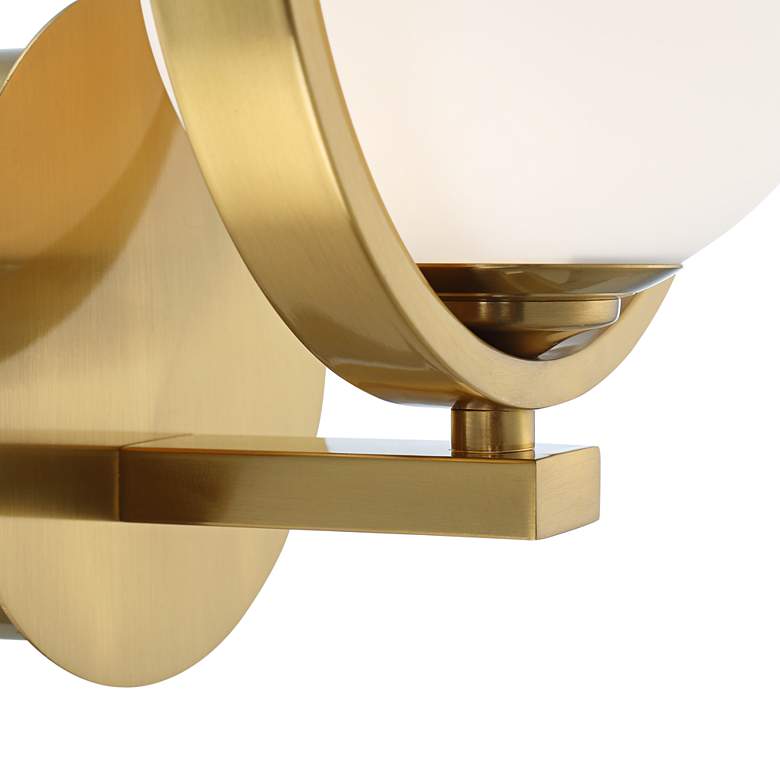 Image 3 Possini Euro Bryony 11 1/4 inch High Brass and White Globe Wall Sconce more views