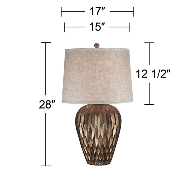 Image 6 Possini Euro Buckhead 28 inch Bronze Modern Urn Table Lamp more views