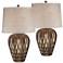 Possini Euro Buckhead 28" High Bronze Modern Urn Table Lamps Set of 2
