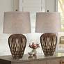 1_Possini Euro Buckhead 28" High Bronze Modern Urn Table Lamps Set of 2