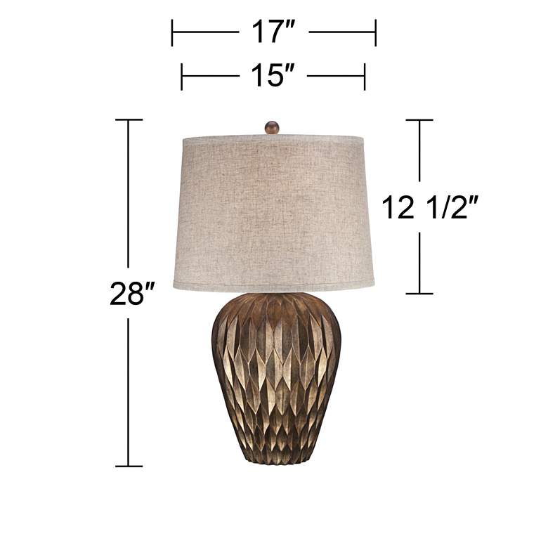 Image 6 Possini Euro Buckhead 28" High Bronze Modern Urn Table Lamps Set of 2 more views
