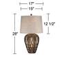 6_Possini Euro Buckhead 28" High Bronze Modern Urn Table Lamps Set of 2 more views