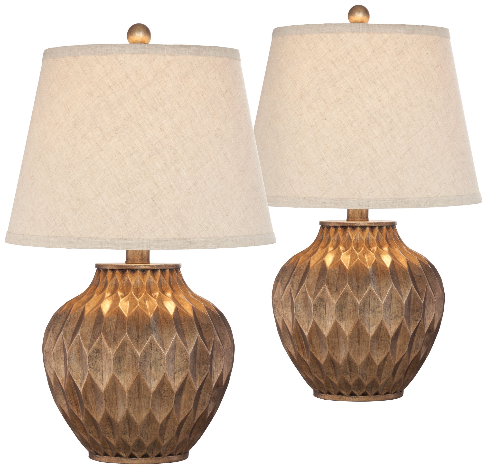 Possini Euro Buckhead Bronze 22" Small Urn Accent Table Lamps Set of 2