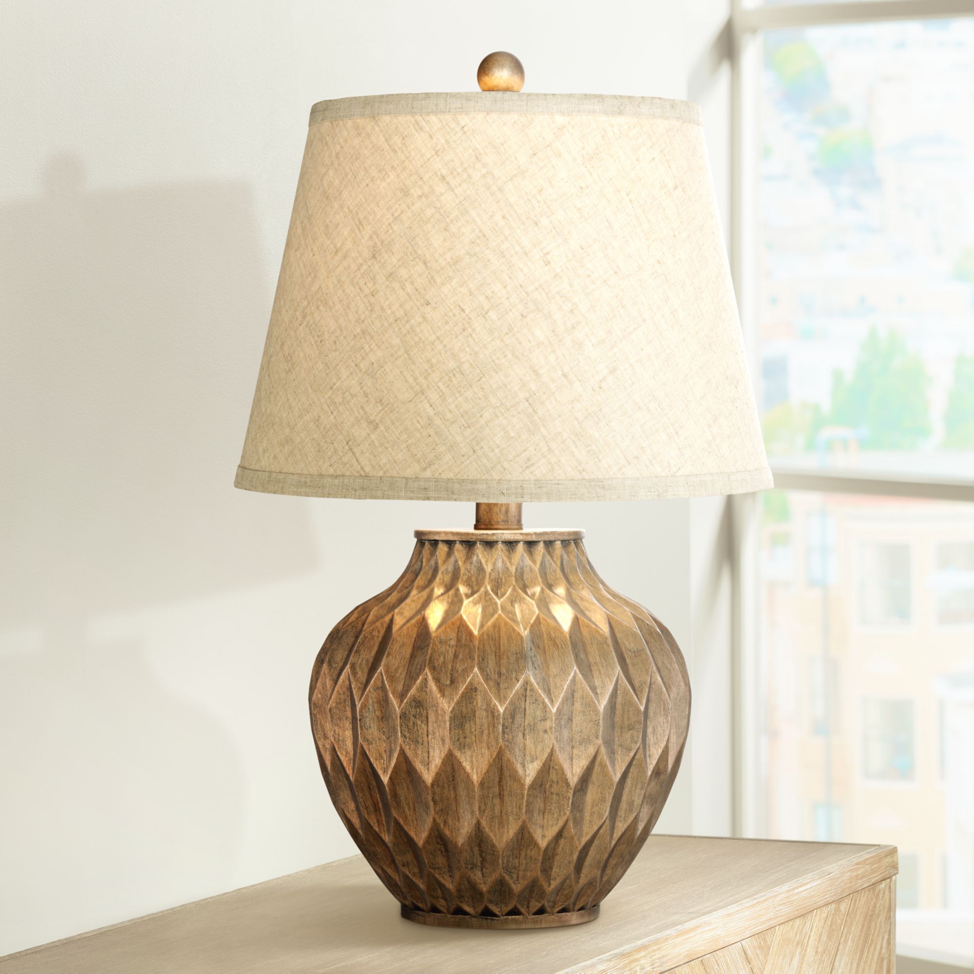 Possini Euro Buckhead Bronze 22" Small Urn Accent Table Lamps Set of 2