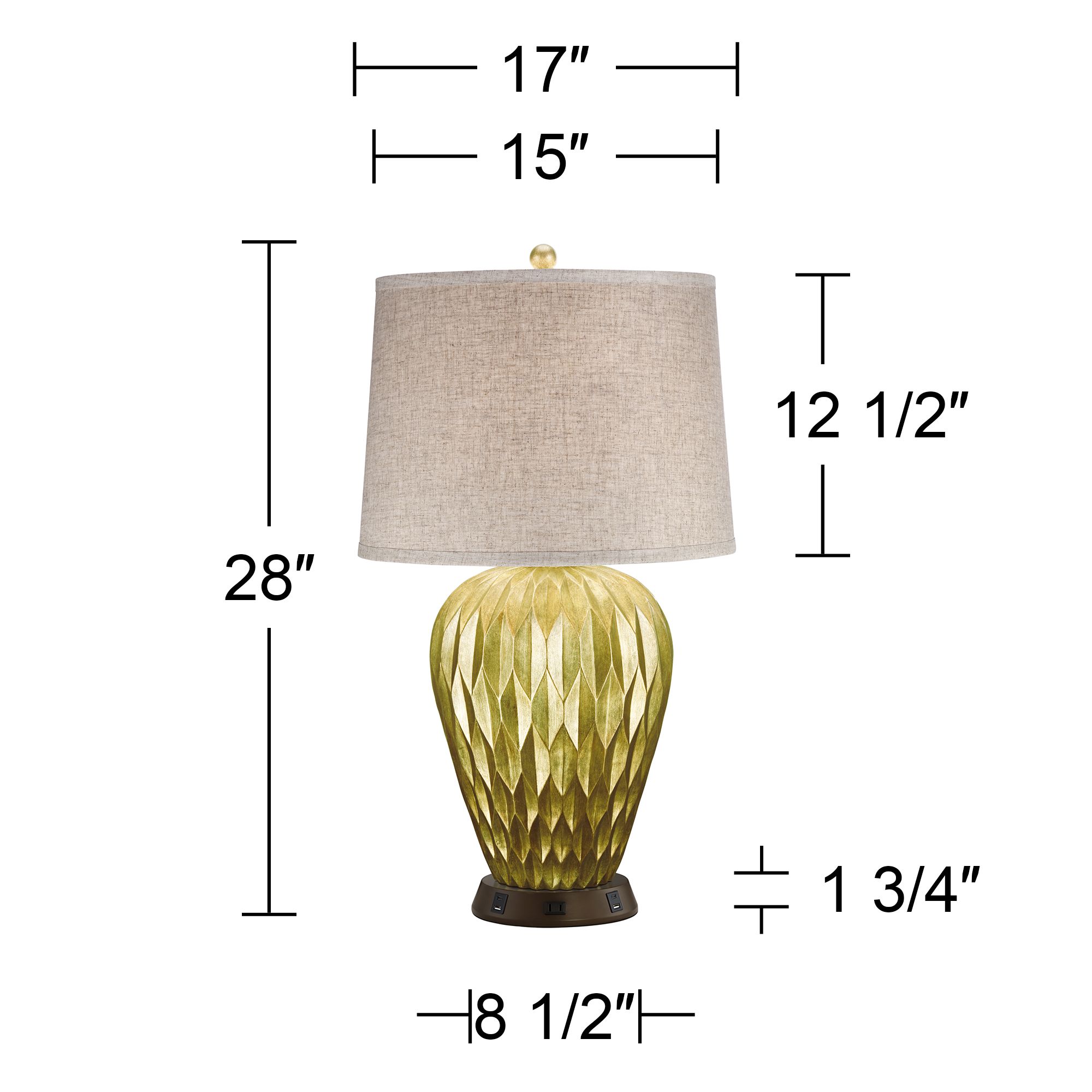 Image 6 Possini Euro Buckhead Bronze 28" Table Lamp with USB Workstation Base more views