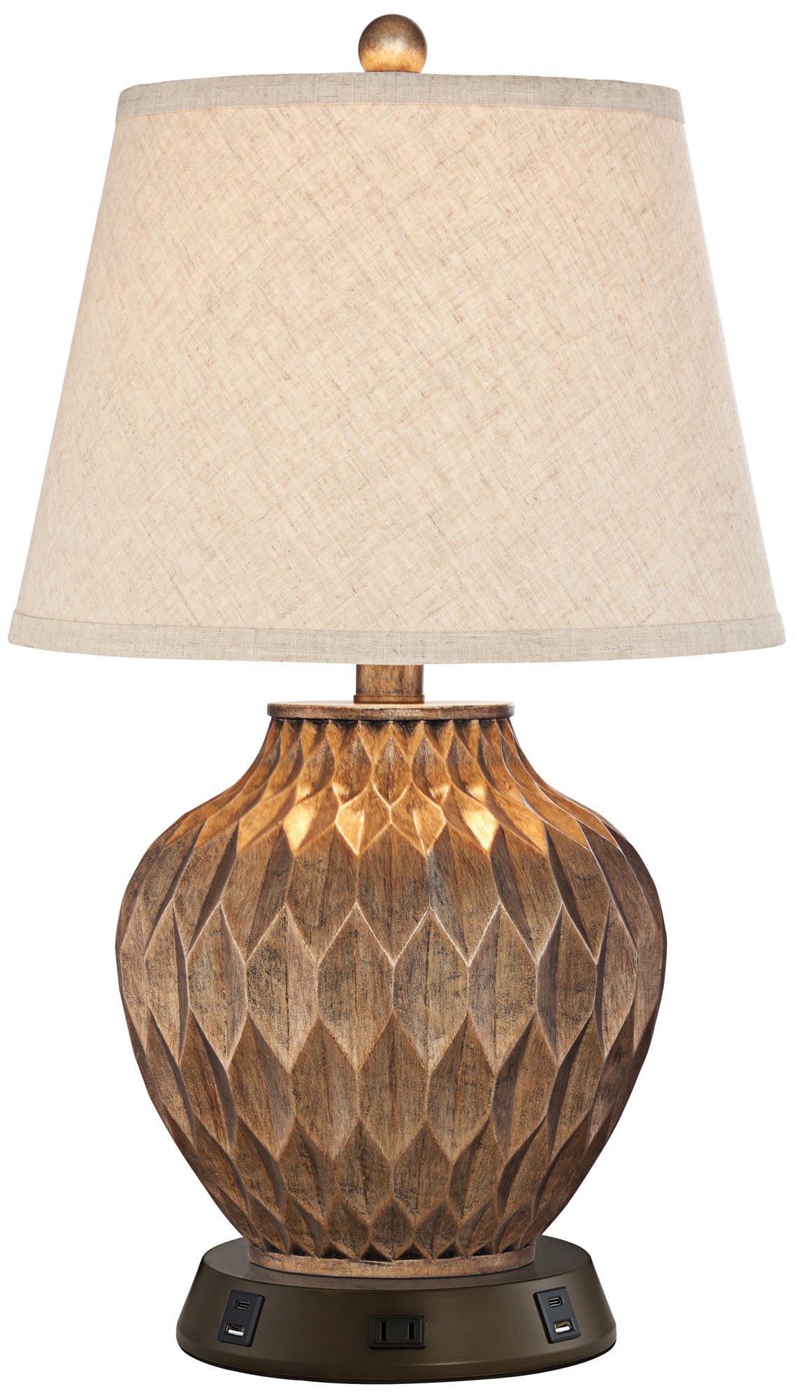 Possini Euro Buckhead Bronze Accent Table Lamp with USB Workstation Base