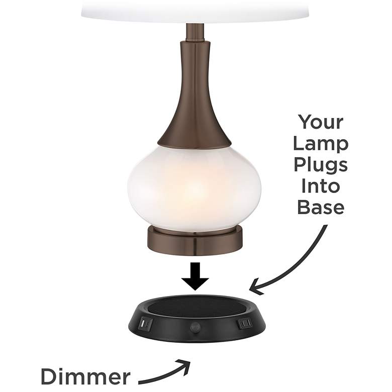 Image 3 Possini Euro Buckhead Bronze Table Lamp with Dimmable USB Workstation Base more views