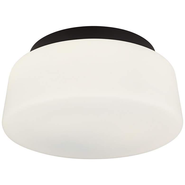 Image 2 Possini Euro Buckley 13" Wide Black Drum Ceiling Light