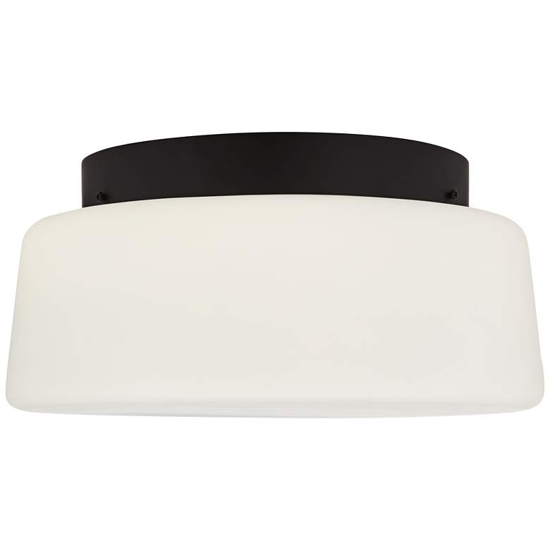 Image 4 Possini Euro Buckley 13" Wide Black Drum Ceiling Light more views