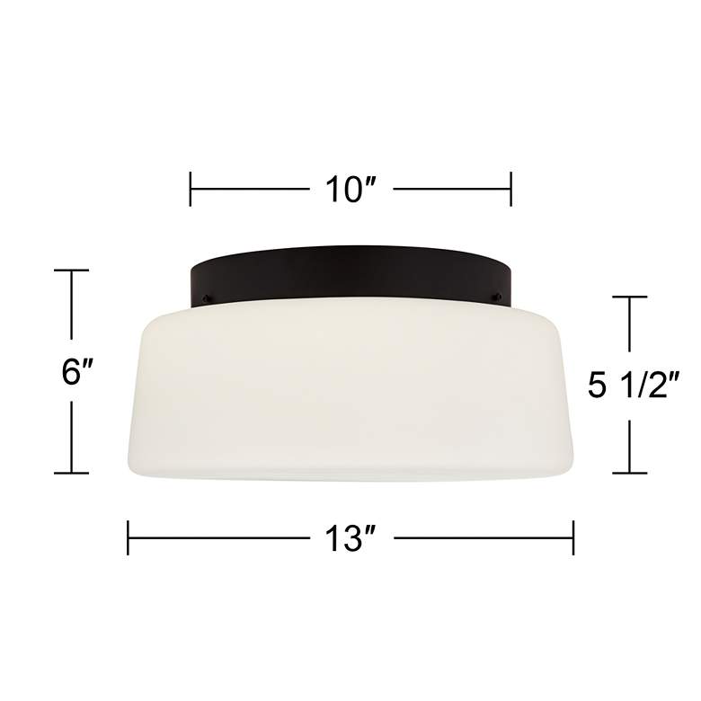 Image 7 Possini Euro Buckley 13" Wide Black Drum Ceiling Light more views