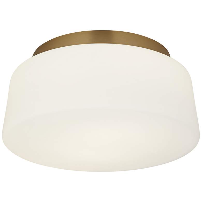 Image 2 Possini Euro Buckley 13" Wide Warm Brass Drum Ceiling Light