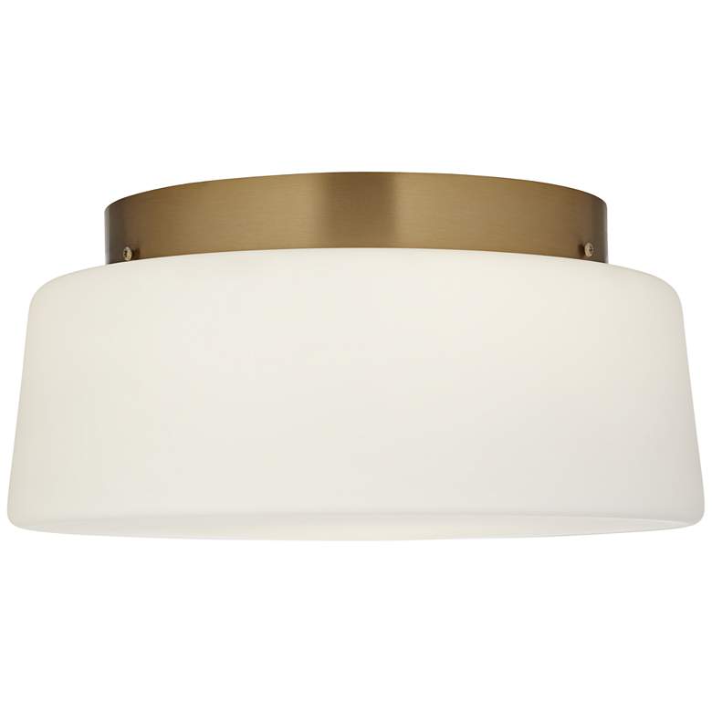 Image 4 Possini Euro Buckley 13" Wide Warm Brass Drum Ceiling Light more views