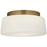 5_Possini Euro Buckley 13" Wide Warm Brass Drum Ceiling Light more views