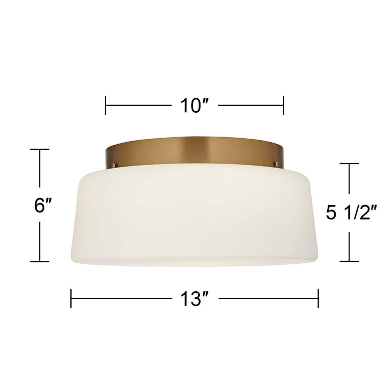 Image 7 Possini Euro Buckley 13" Wide Warm Brass Drum Ceiling Light more views