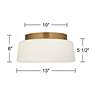 7_Possini Euro Buckley 13" Wide Warm Brass Drum Ceiling Light more views