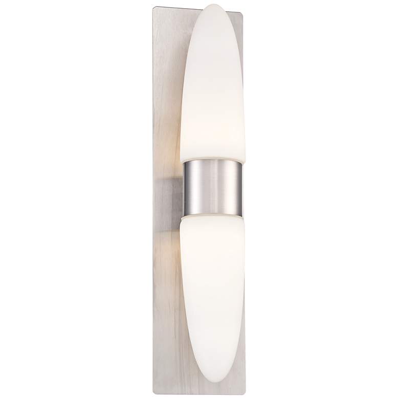 Image 1 Possini Euro Bullet 14 1/2"H Satin Nickel LED Wall Sconce