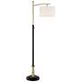 2_Possini Euro Burbank 64" Black and Brass Downbridge Floor Lamp