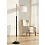 1_Possini Euro Burbank 64" Black and Brass Downbridge Floor Lamp