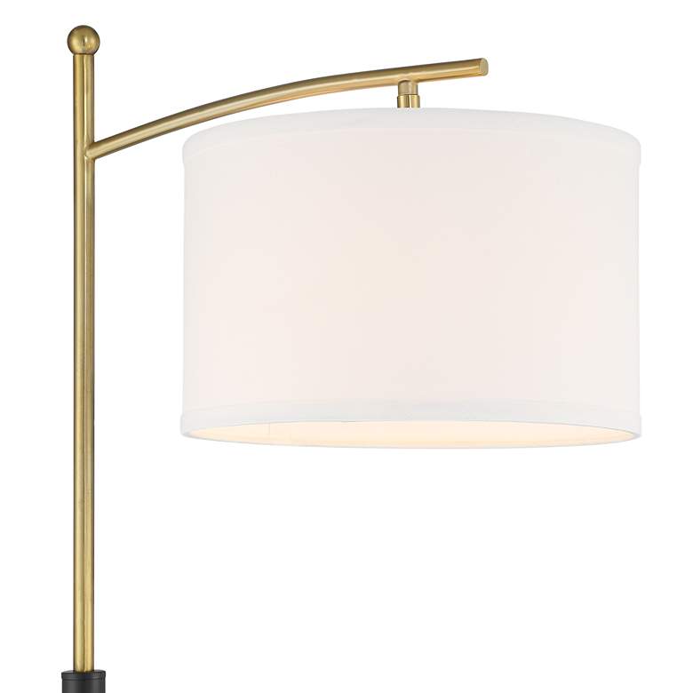 Image 3 Possini Euro Burbank 64" Black and Brass Downbridge Floor Lamp more views