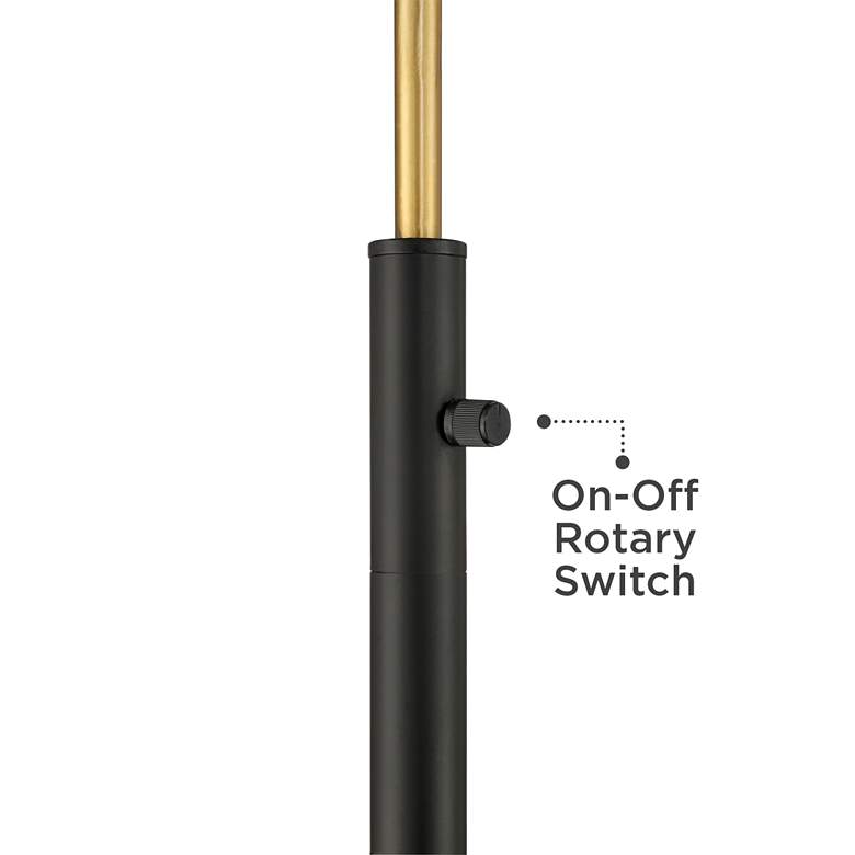 Image 4 Possini Euro Burbank 64" Black and Brass Downbridge Floor Lamp more views