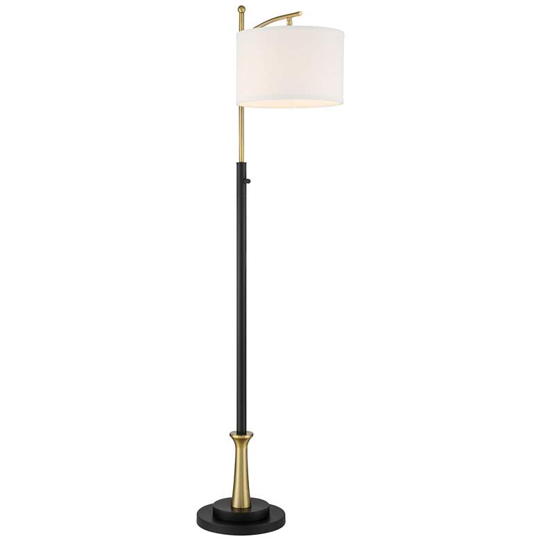 Image 7 Possini Euro Burbank 64" Black and Brass Downbridge Floor Lamp more views