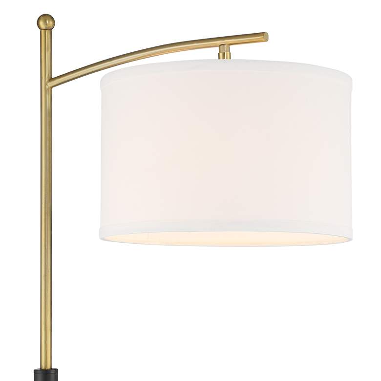 Image 3 Possini Euro Burbank 64" Black Brass Downbridge Floor Lamps Set of 2 more views