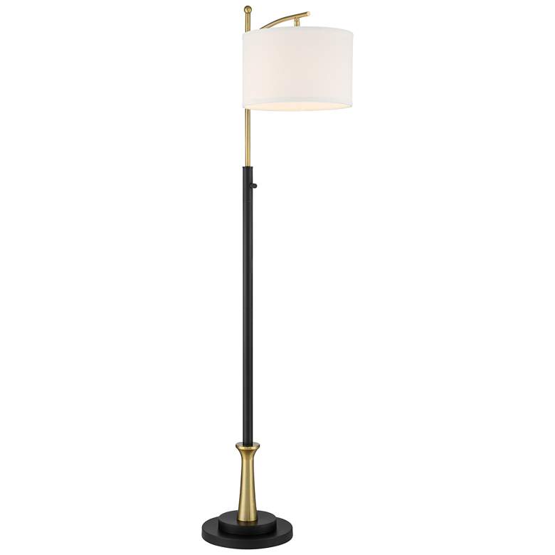 Image 7 Possini Euro Burbank 64" Black Brass Downbridge Floor Lamps Set of 2 more views