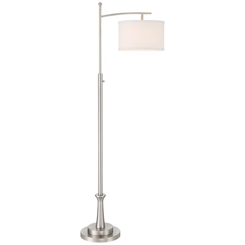 Image 2 Possini Euro Burbank 64" Brushed Nickel Downbridge Floor Lamp